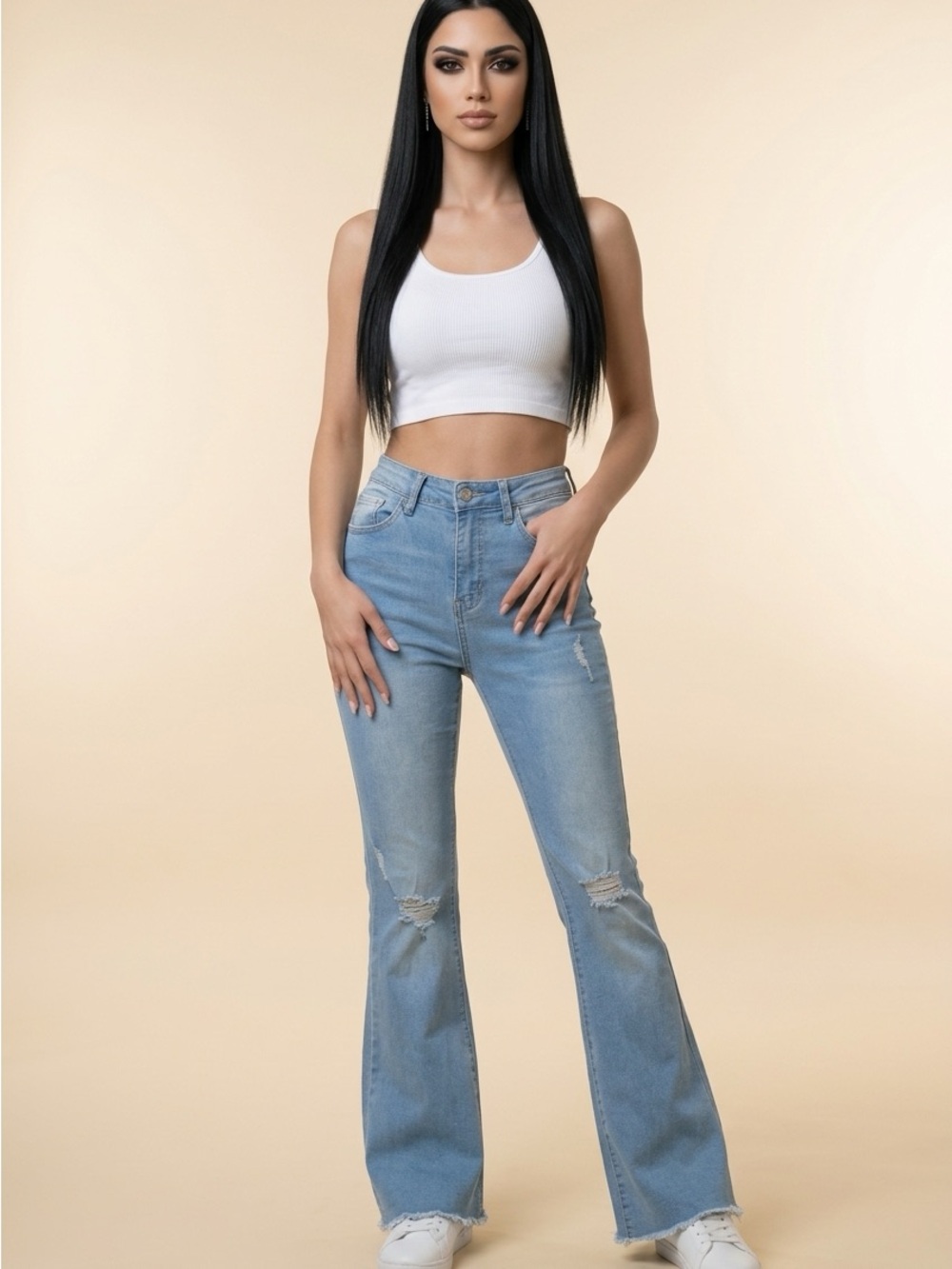 Light Wash Flared Women’s Jeans